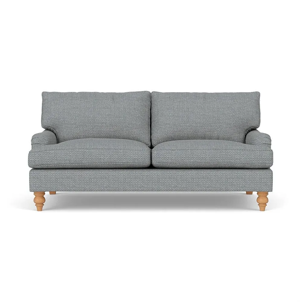 3-Seater Sofa - Navy, Herringbone Weave