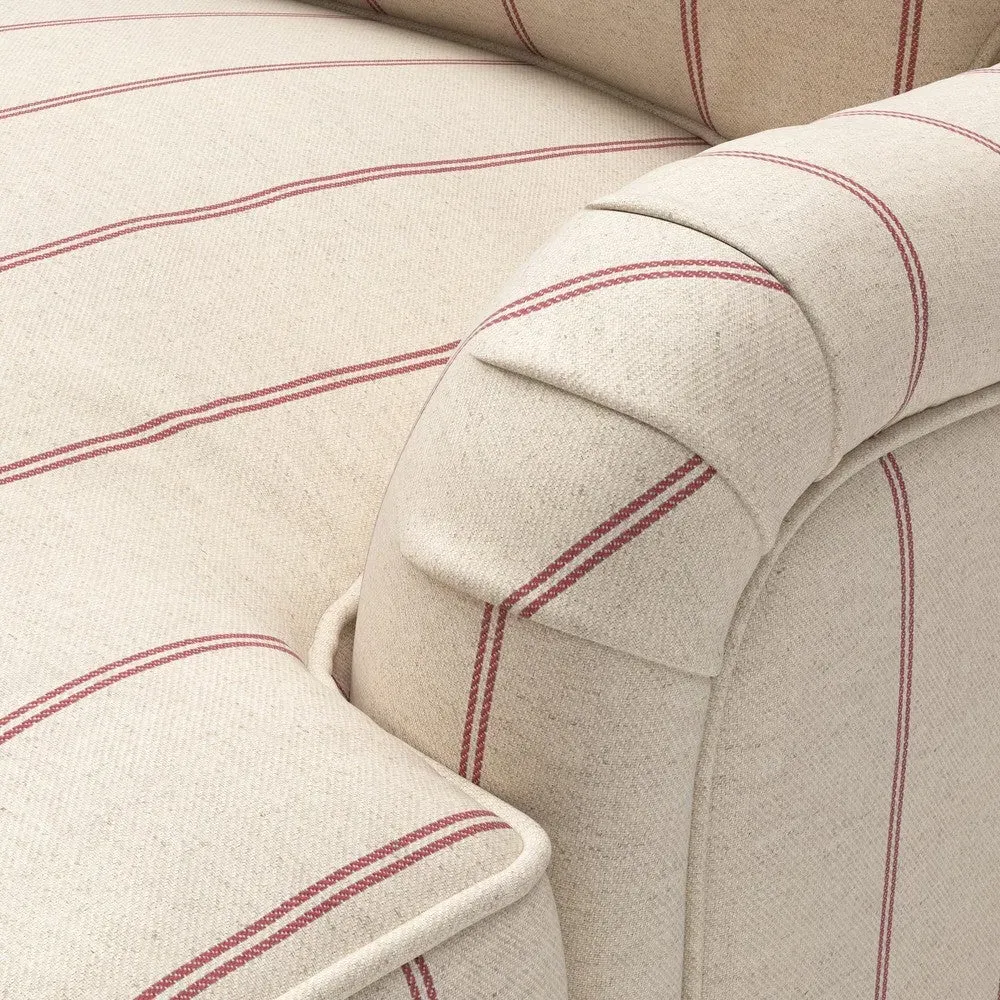3-Seater Sofa - Raspberry, Compton Stripe