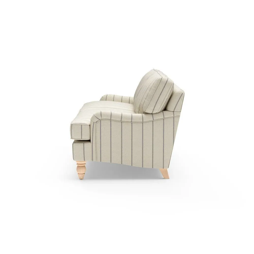 4-Seater Sofa - Charcoal, Compton Stripe