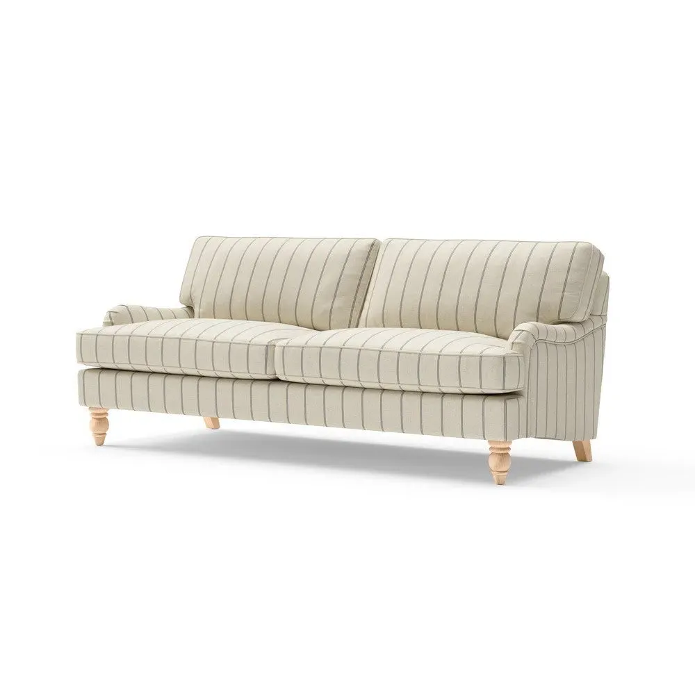 4-Seater Sofa - Charcoal, Compton Stripe