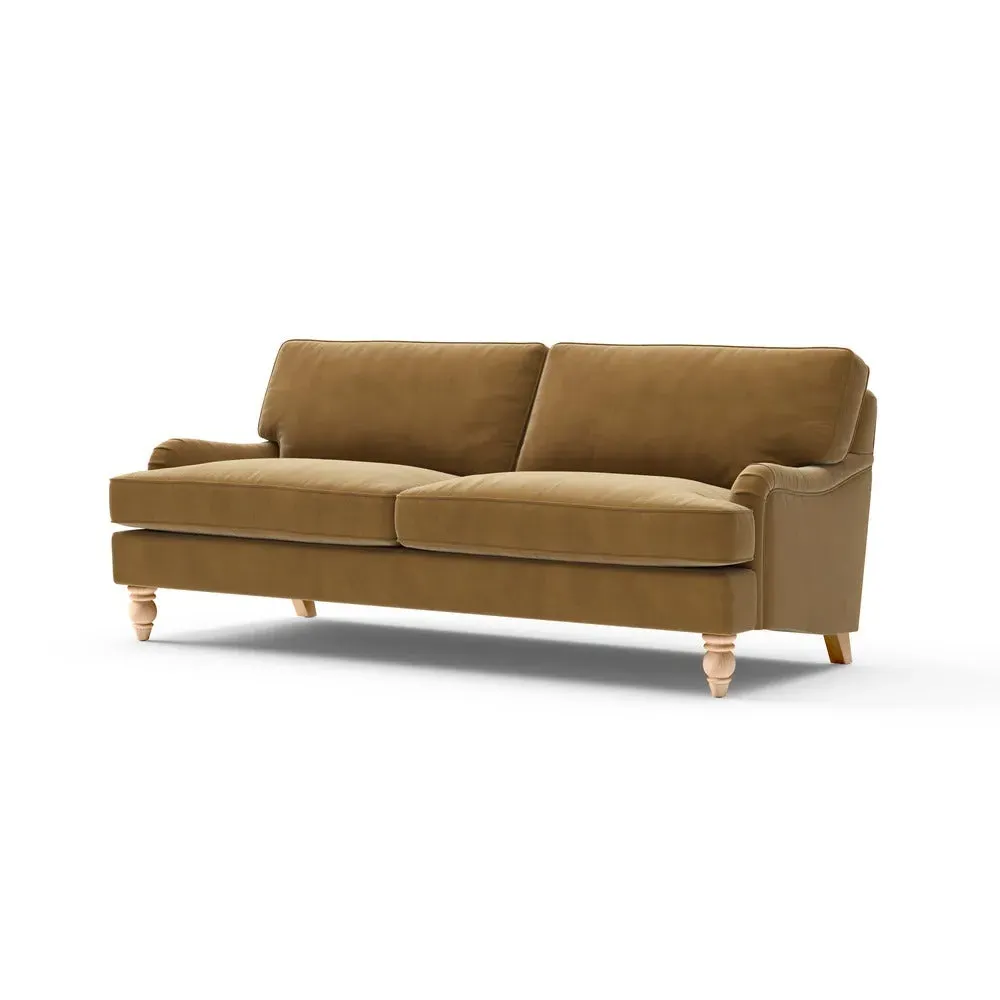 4-Seater Sofa - Mustard, Matt Velvet