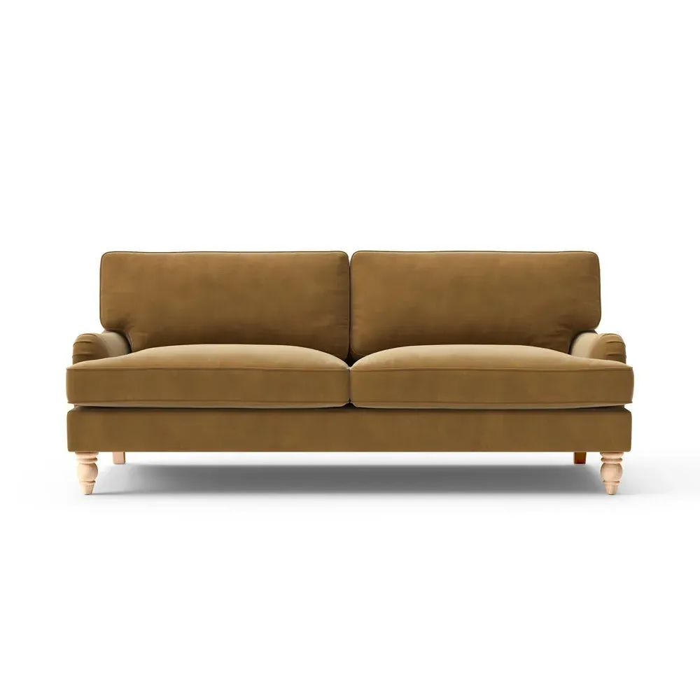 4-Seater Sofa - Mustard, Matt Velvet