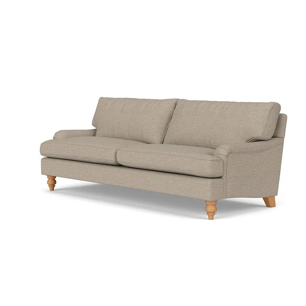 4 Seater Sofa - Natural, Herringbone Weave