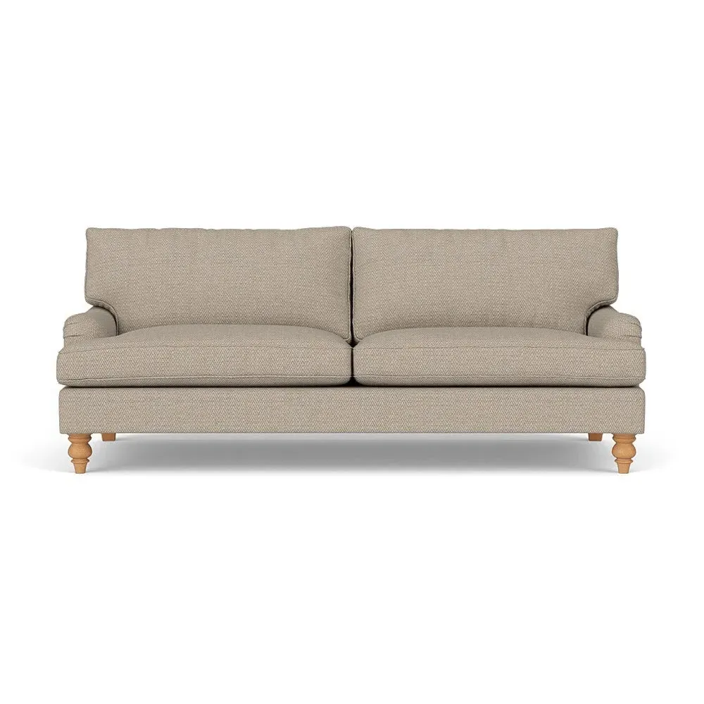 4 Seater Sofa - Natural, Herringbone Weave