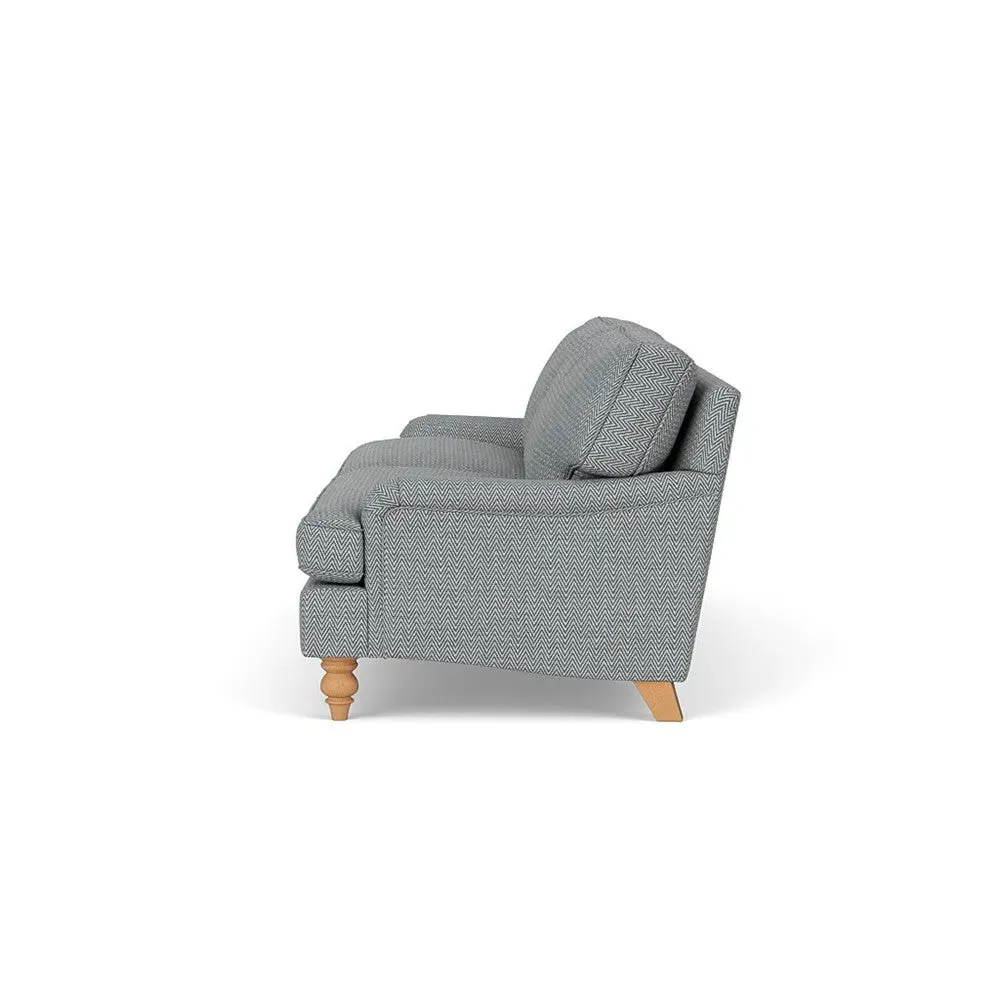4-Seater Sofa - Navy, Herringbone Weave