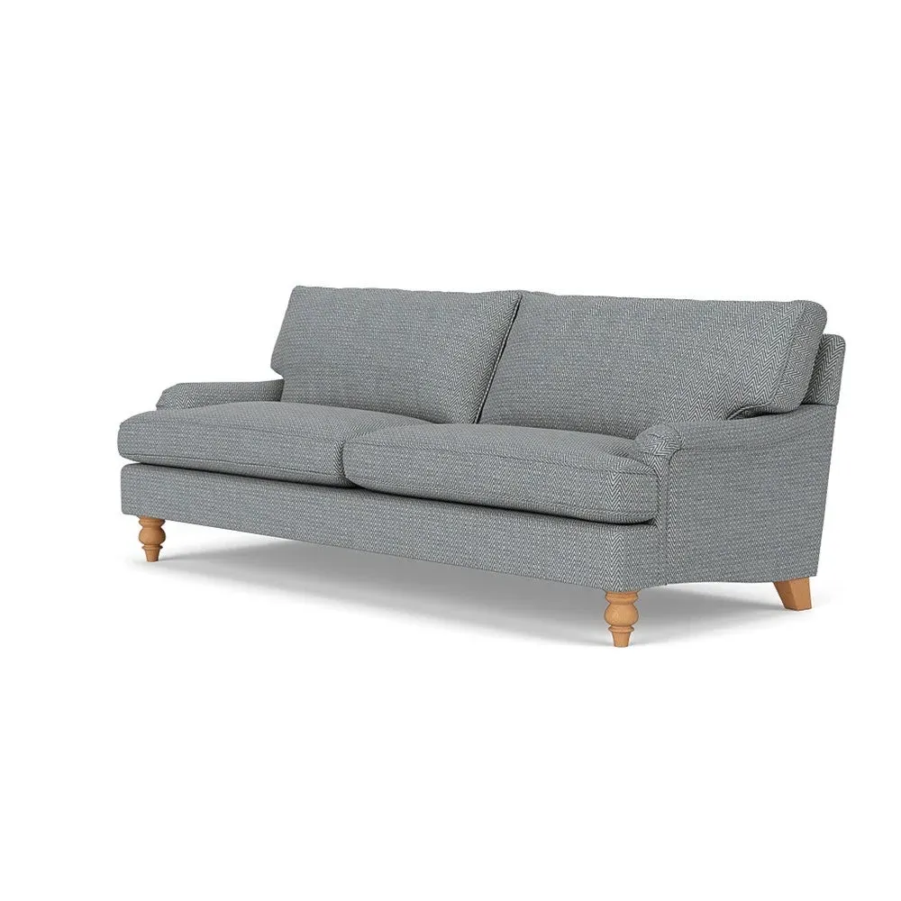 4-Seater Sofa - Navy, Herringbone Weave