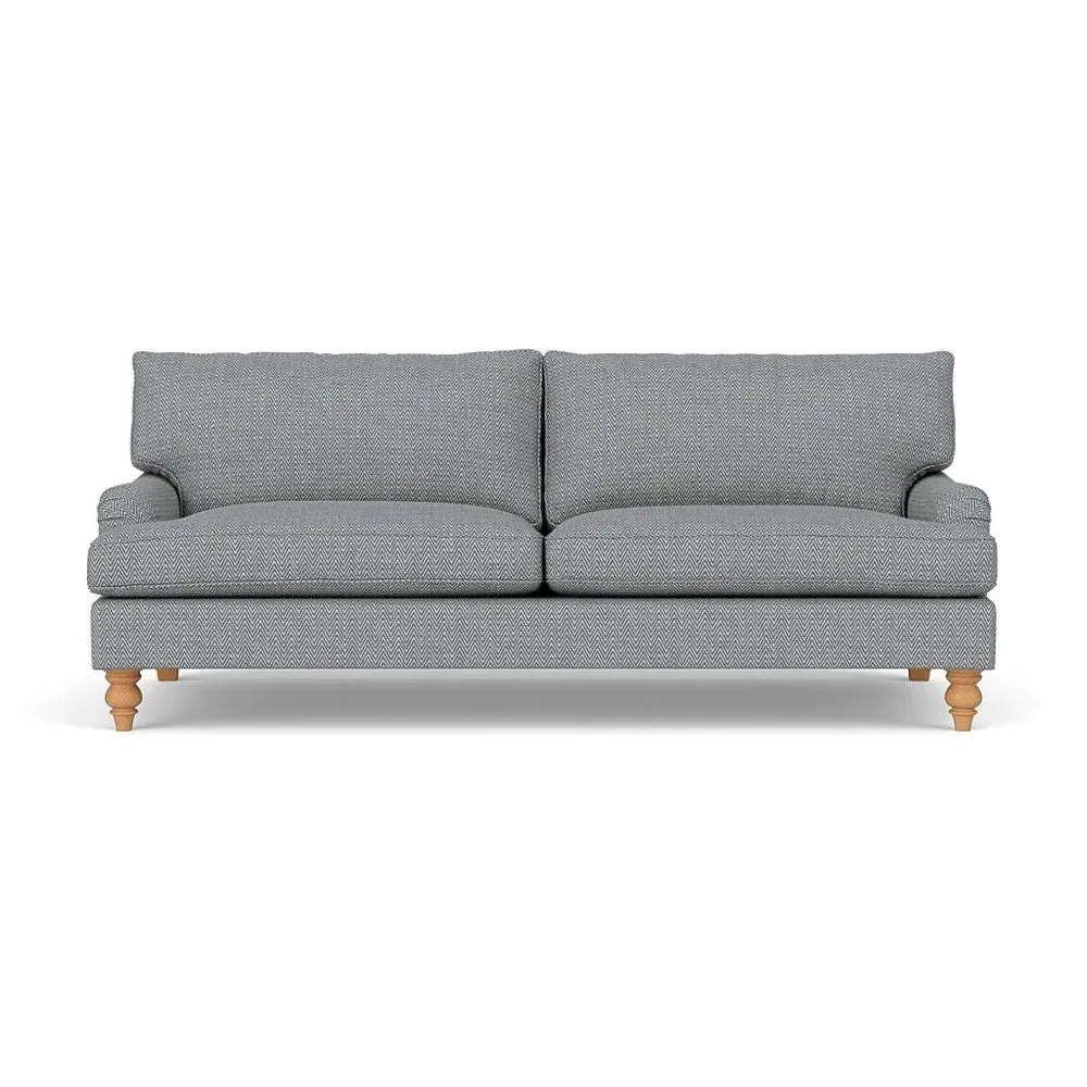 4-Seater Sofa - Navy, Herringbone Weave