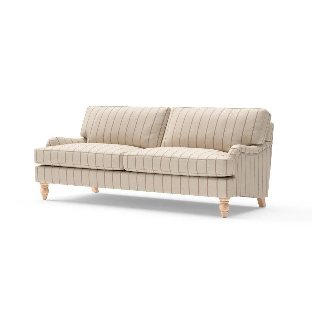 4-Seater Sofa - Raspberry, Compton Stripe