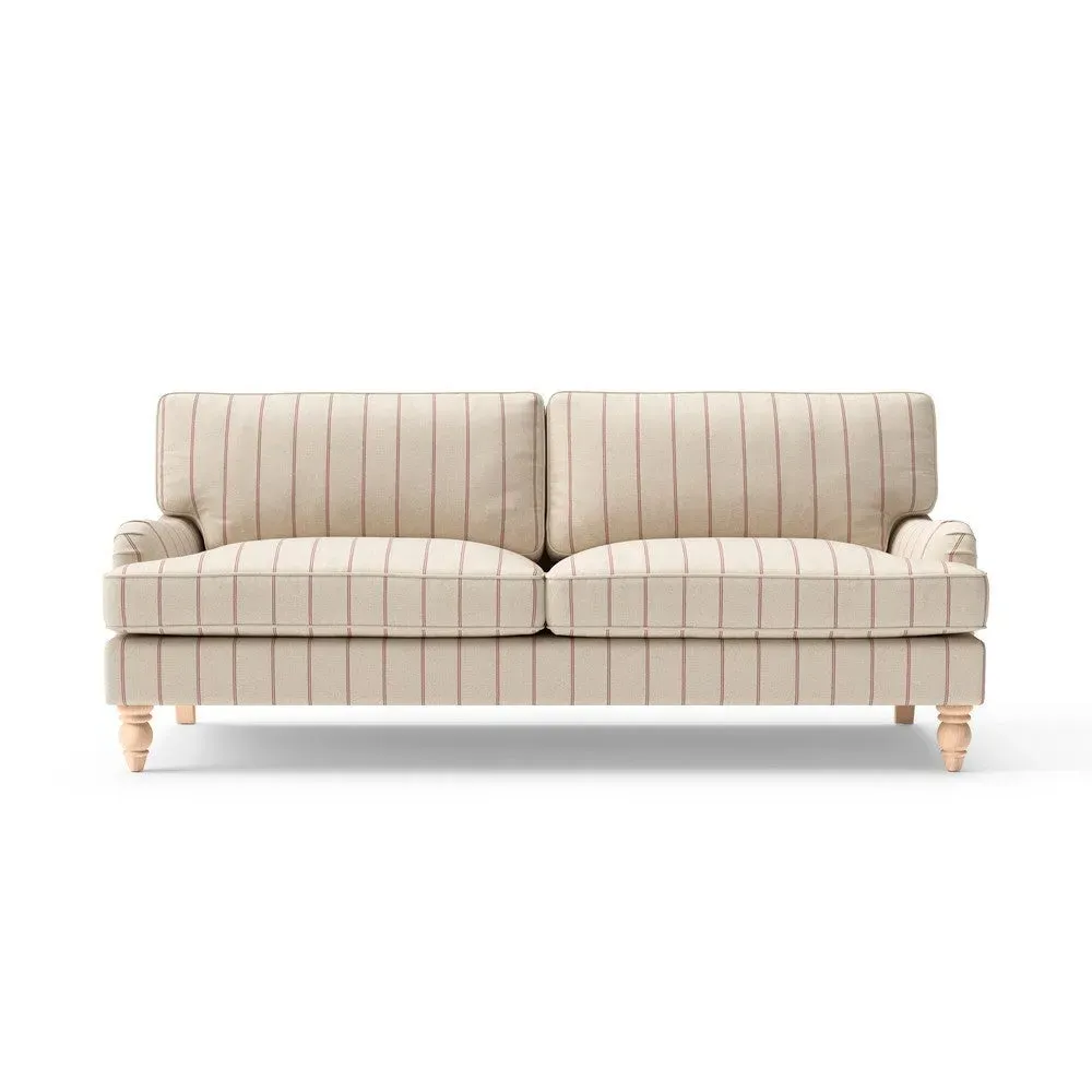 4-Seater Sofa - Raspberry, Compton Stripe