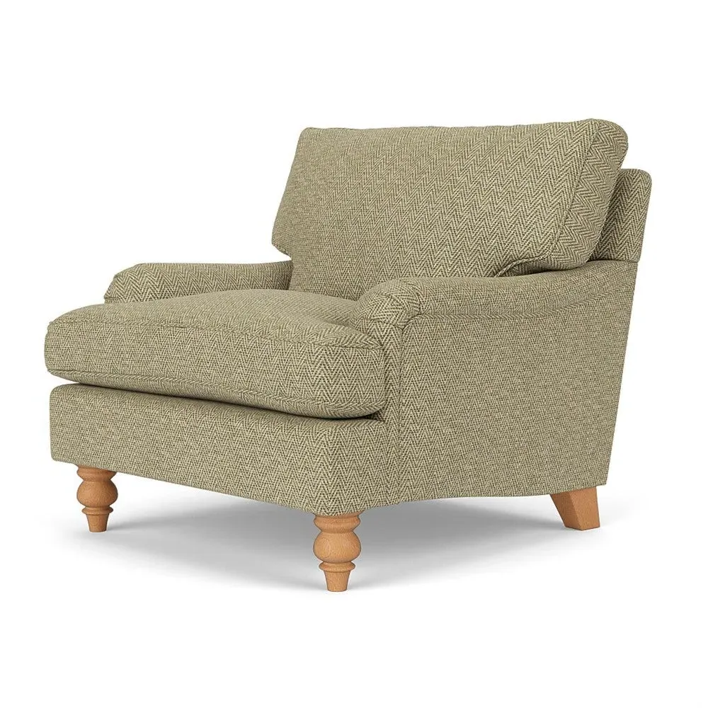 Armchair - Apple, Herringbone Weave