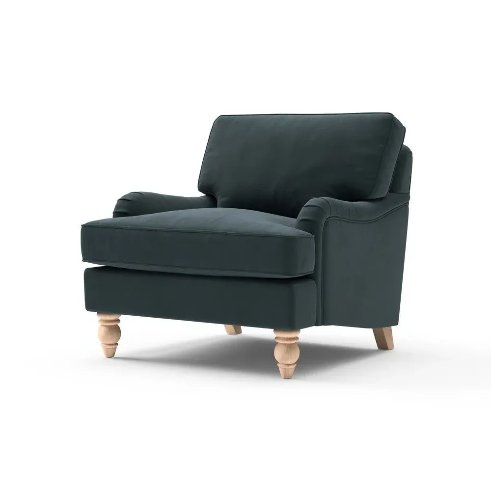 Armchair - Blue, Matt Velvet