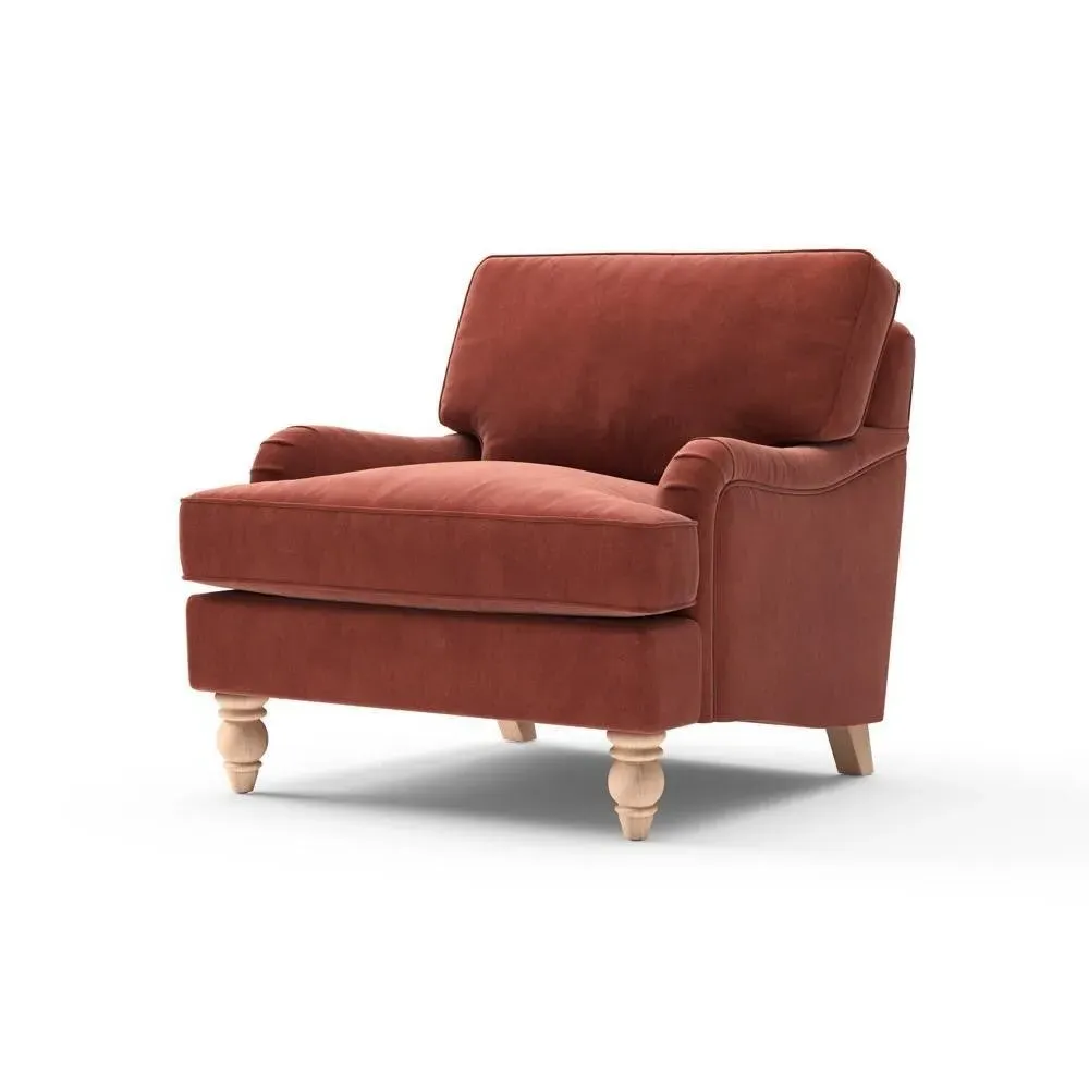 Armchair - Brick, Matt Velvet
