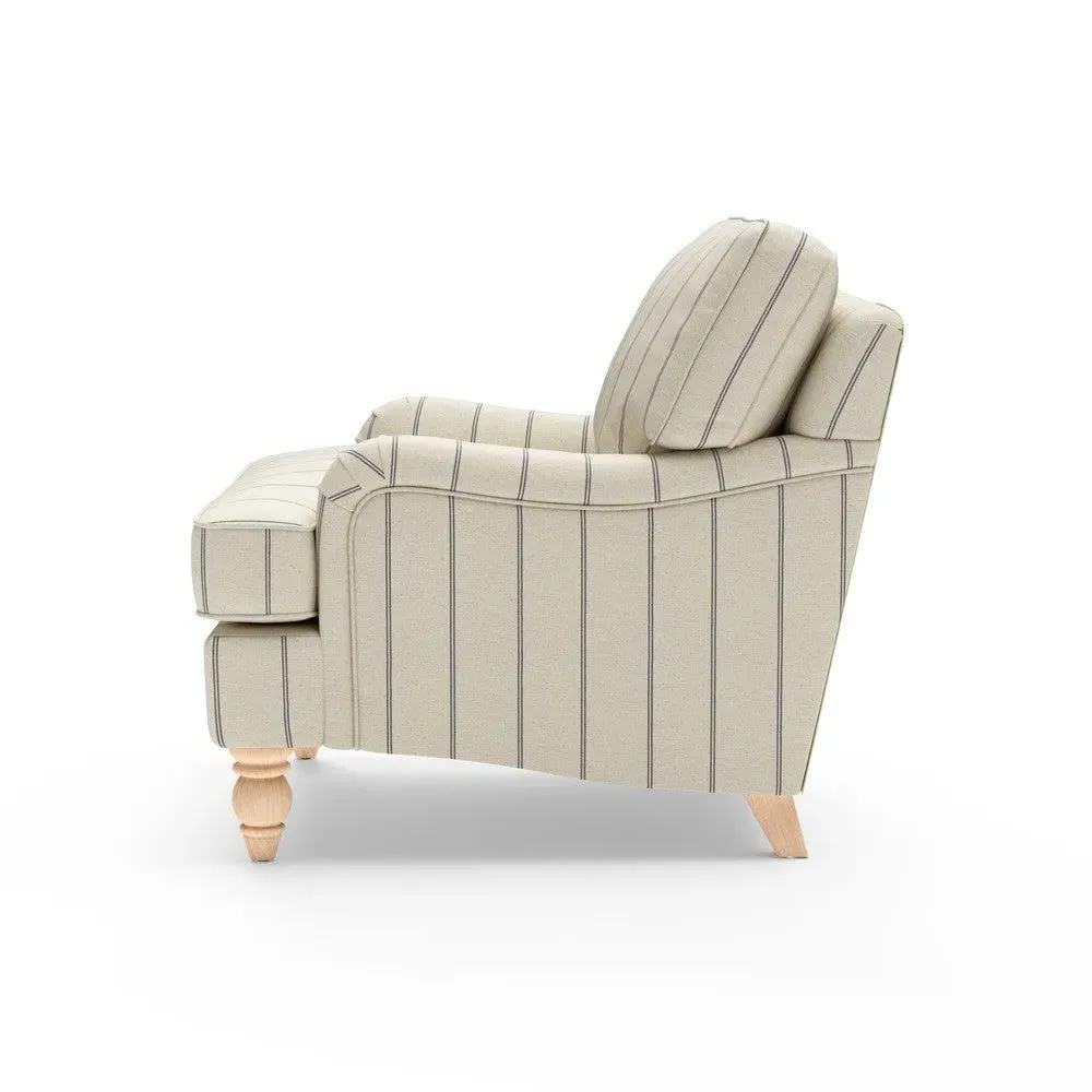 Armchair - Charcoal, Compton Stripe