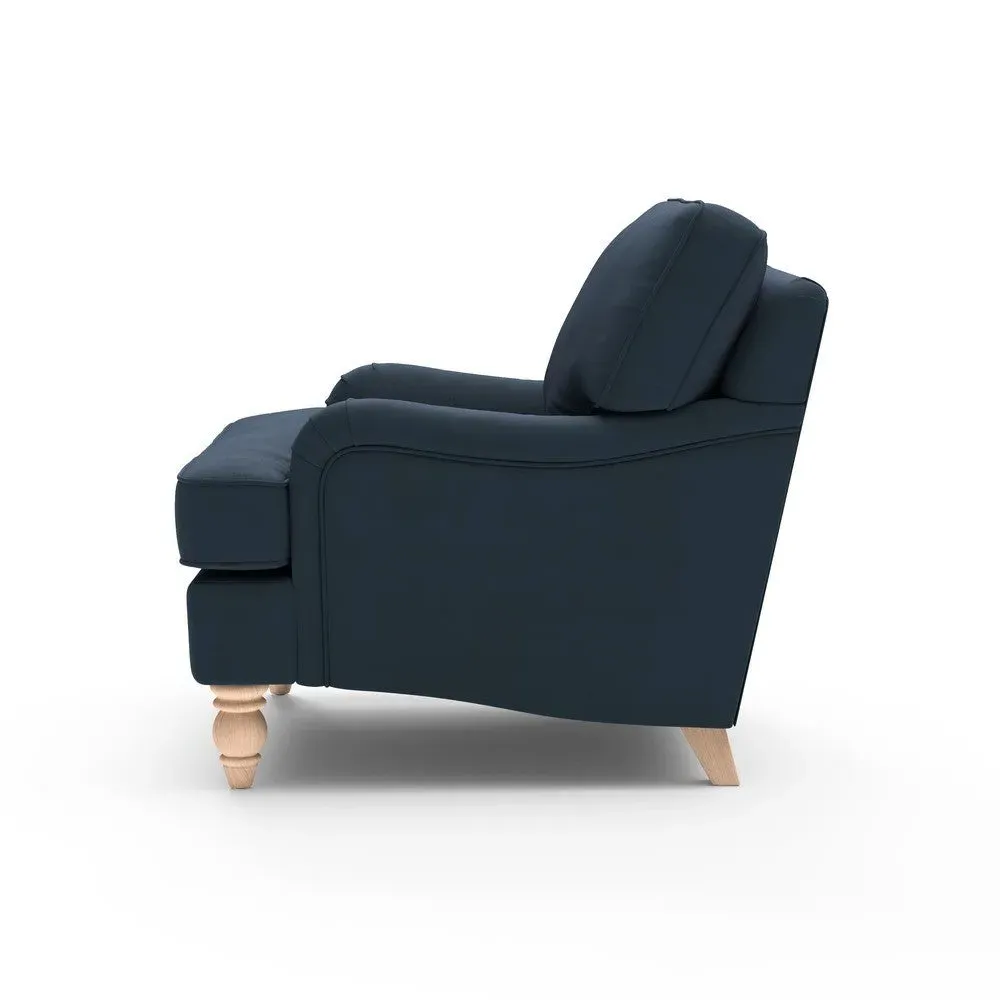 Armchair - Dark Blue, Matt Velvet