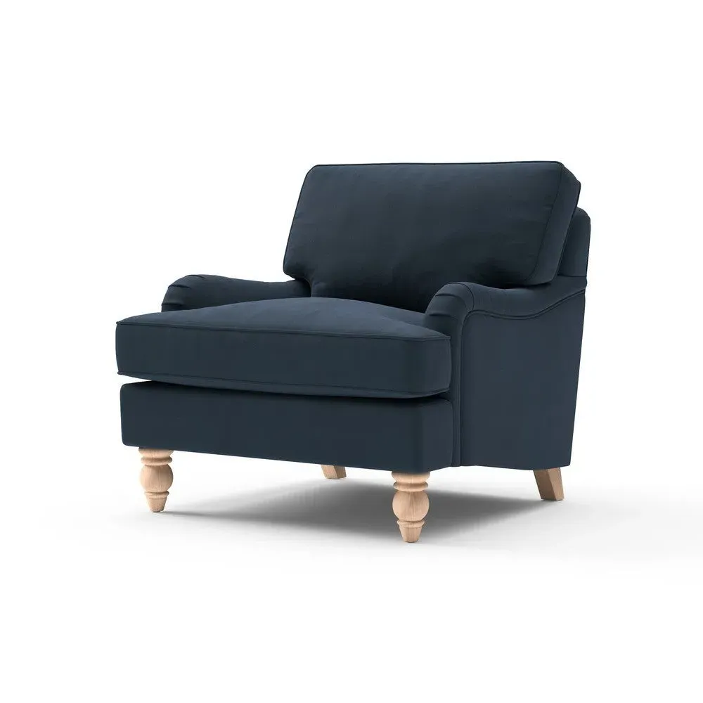 Armchair - Dark Blue, Matt Velvet