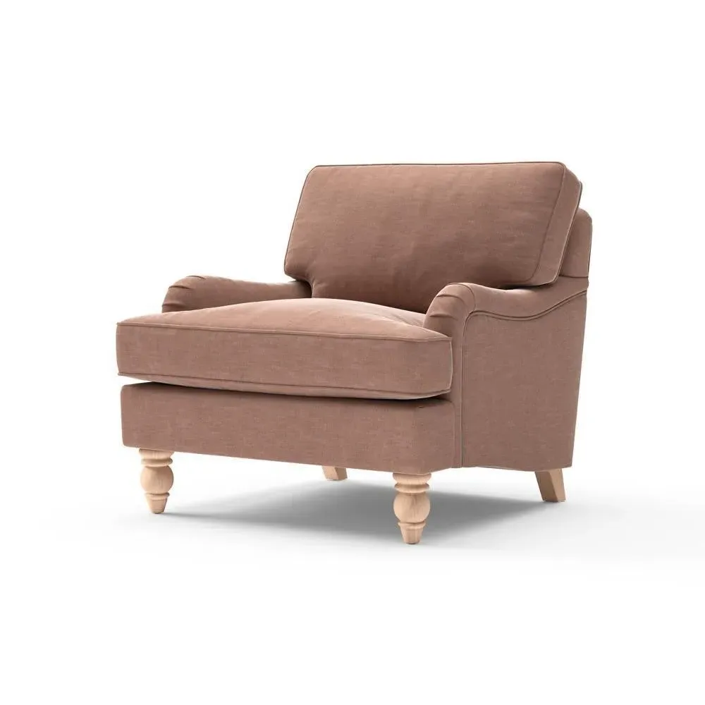 Armchair - Dusky Rose, Eco Chenille