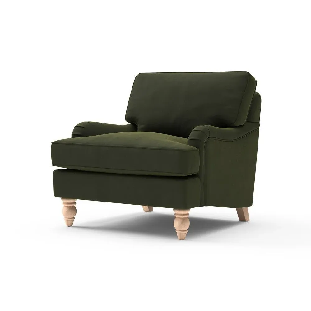 Armchair - Forest Green, Matt Velvet