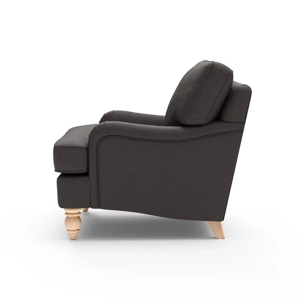 Armchair - Grey Brown, Chunky Cotton