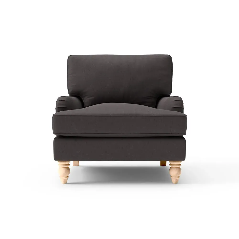 Armchair - Grey Brown, Chunky Cotton