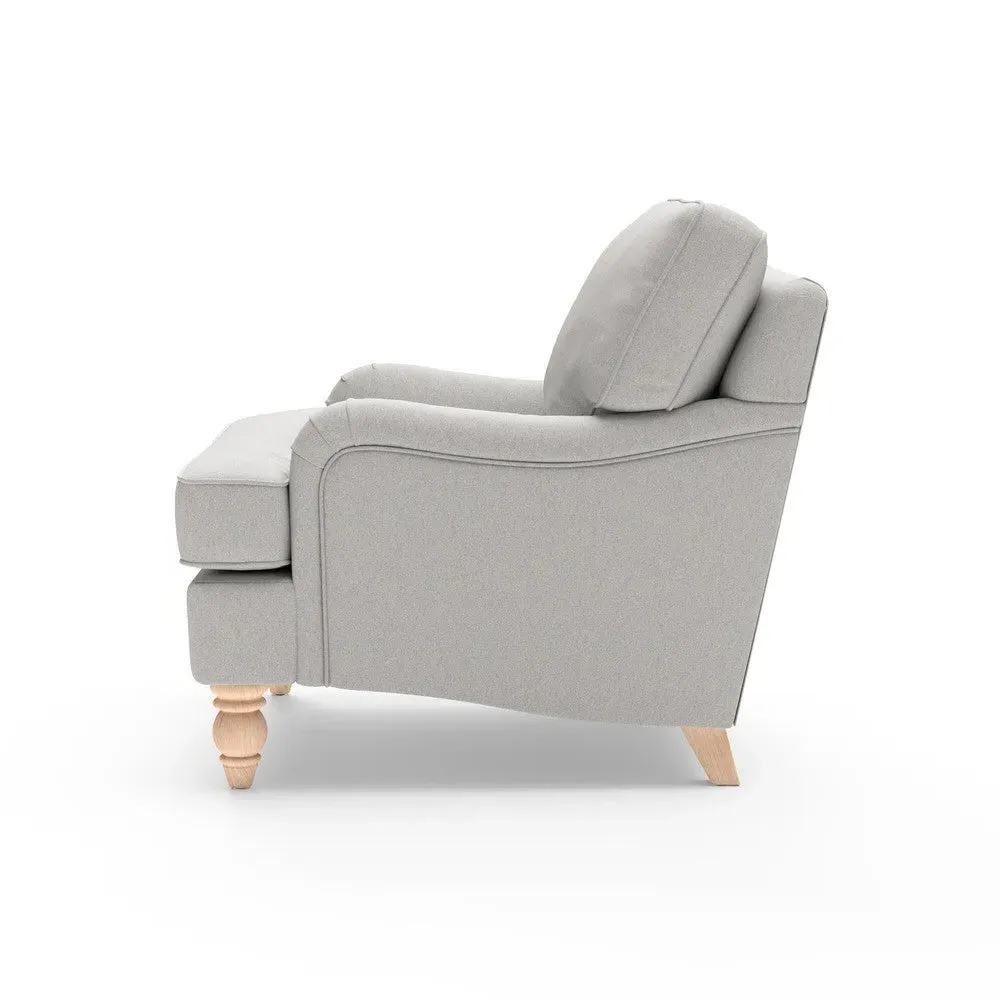 Armchair - Light Grey, Chunky Cotton