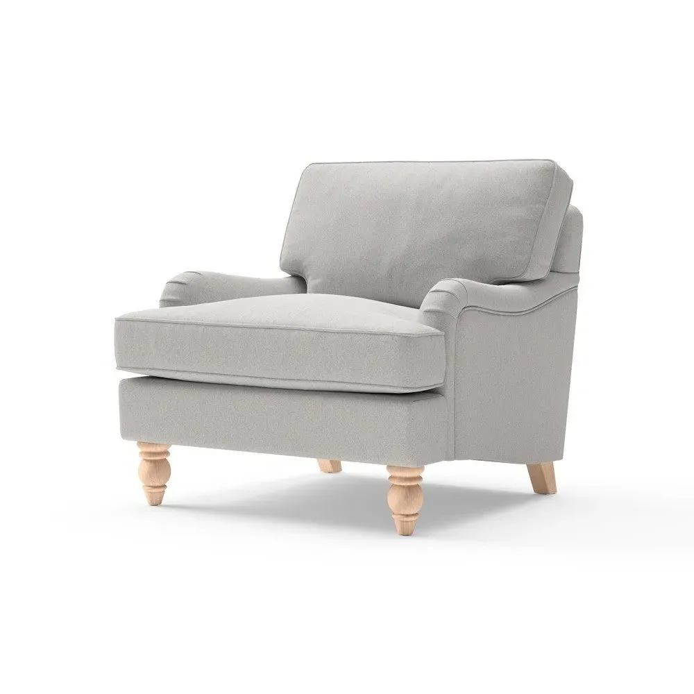 Armchair - Light Grey, Chunky Cotton