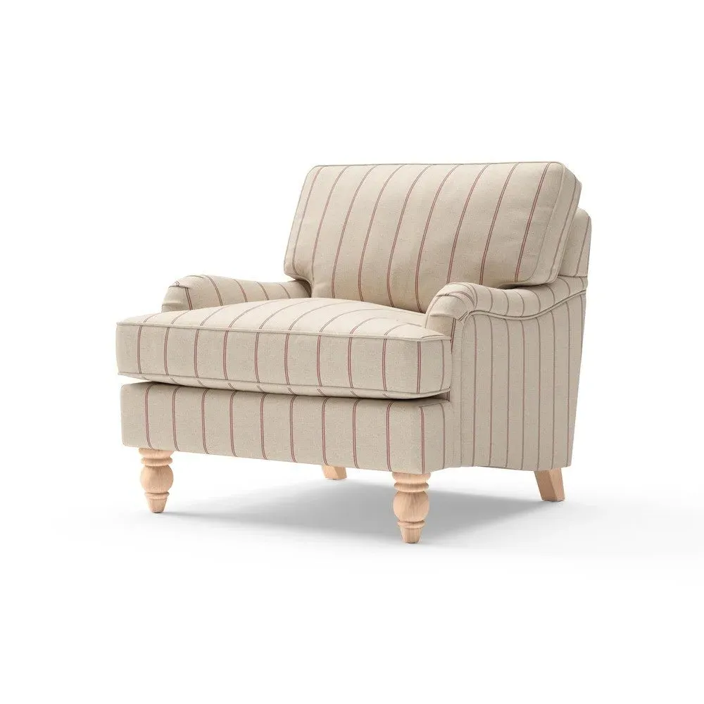 Armchair - Raspberry, Compton Stripe