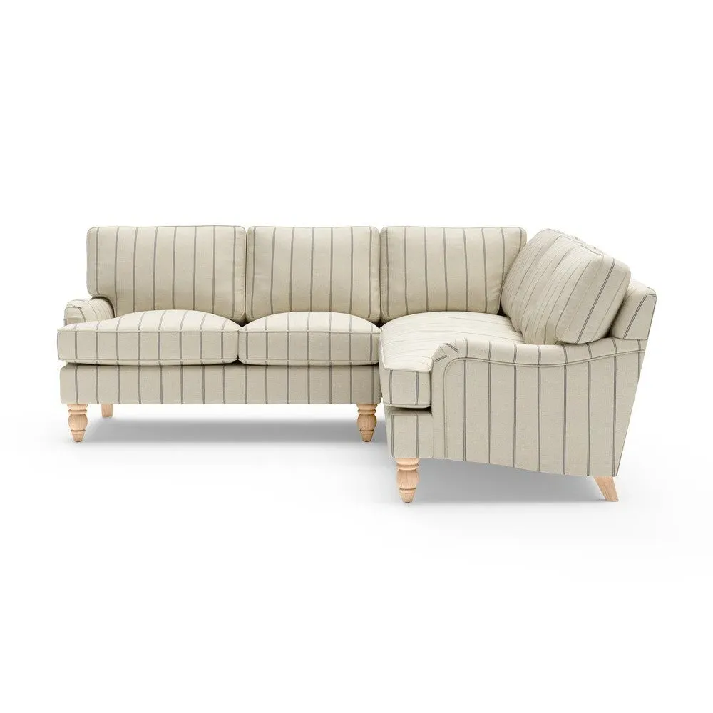Corner Sofa - Charcoal, Compton Stripe