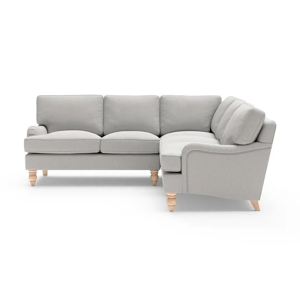 Corner Sofa - Light Grey, Chunky Cotton