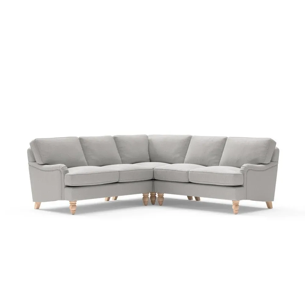 Corner Sofa - Light Grey, Chunky Cotton