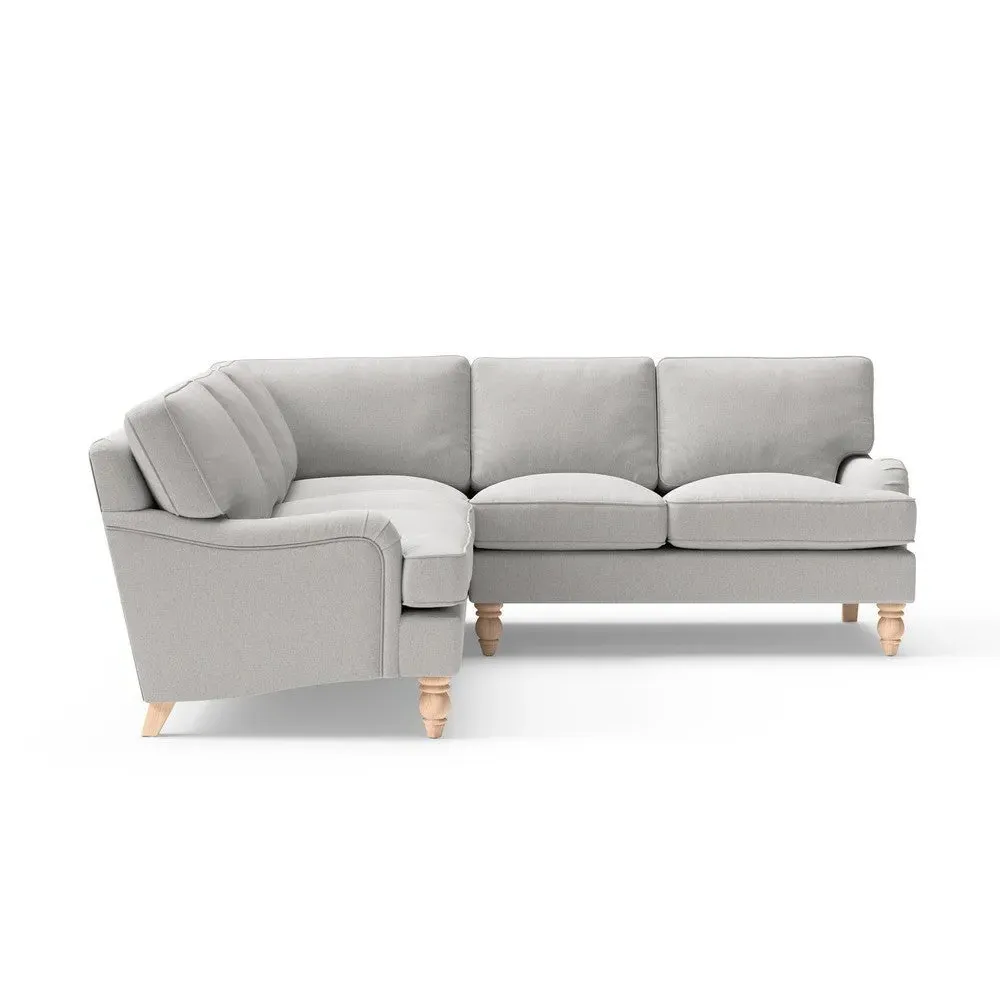 Corner Sofa - Light Grey, Chunky Cotton image