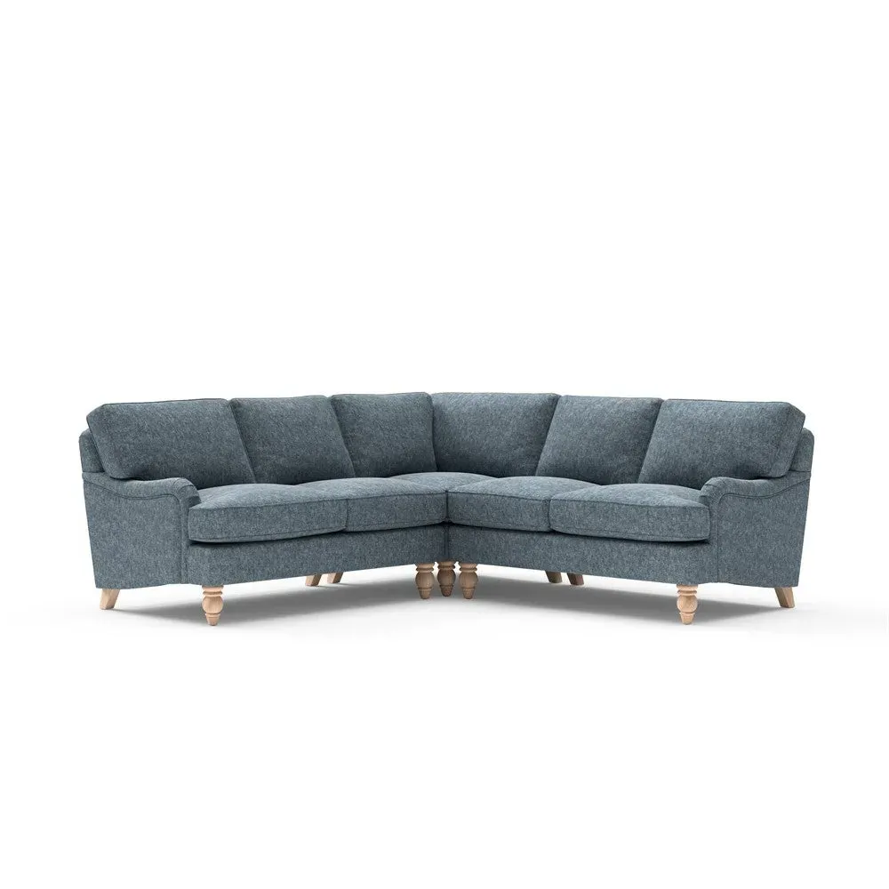 Corner Sofa - Mid Blue, Aquaclean Oxford