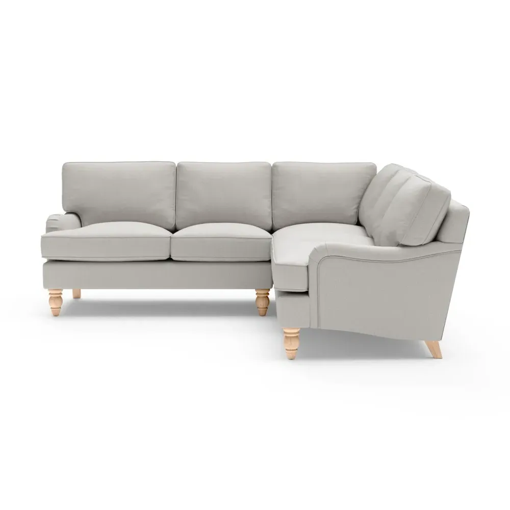 Corner Sofa - Mid Grey, Chunky Cotton