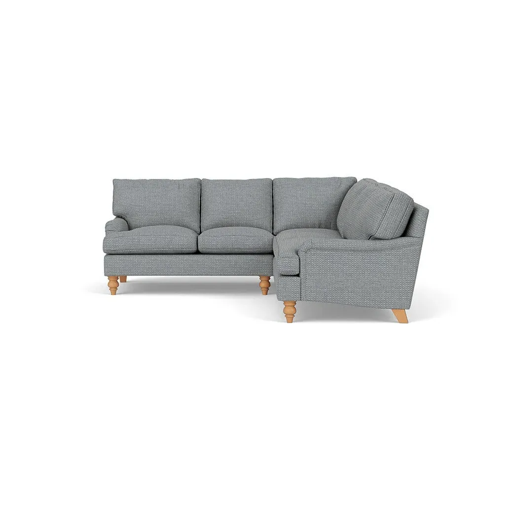 Corner Sofa - Navy, Herringbone Weave