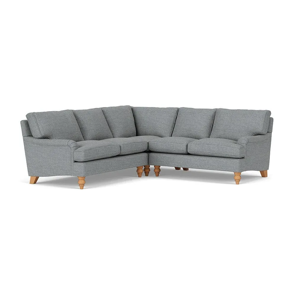 Corner Sofa - Navy, Herringbone Weave