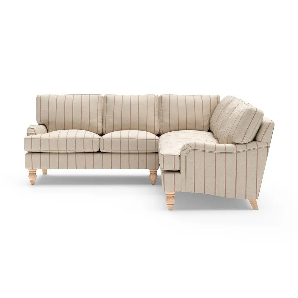 Corner Sofa - Pink, Compton Stripe