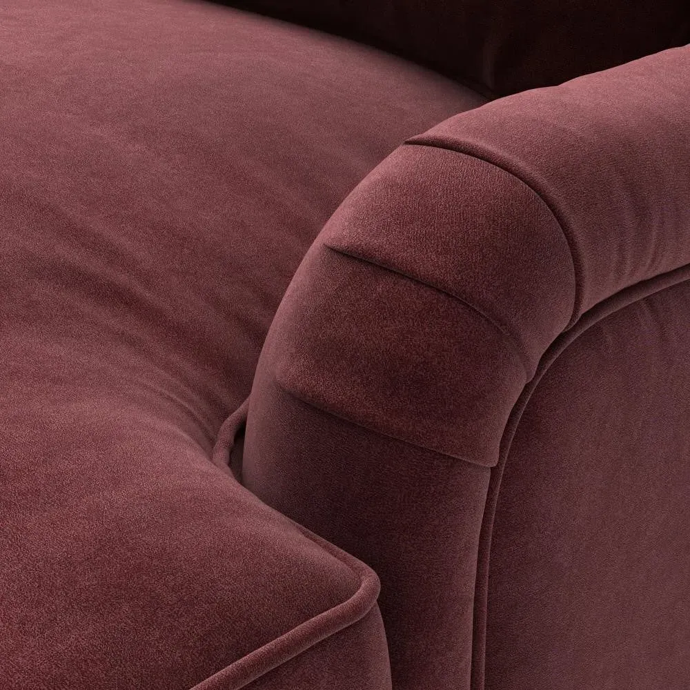 Large 2-Seater Sofa - Dark Rosehip, Matt Velvet
