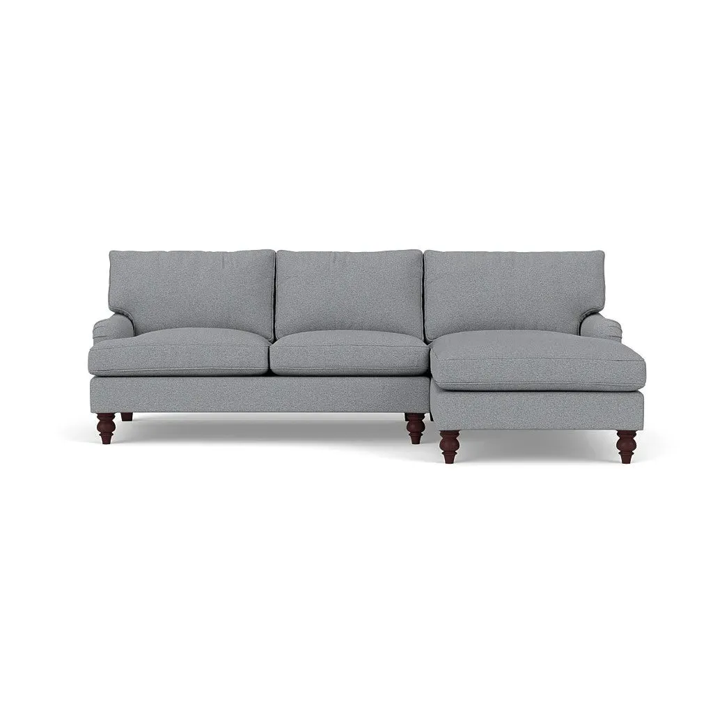 Large Left Hand Chaise Sofa - Blue, House Weave image