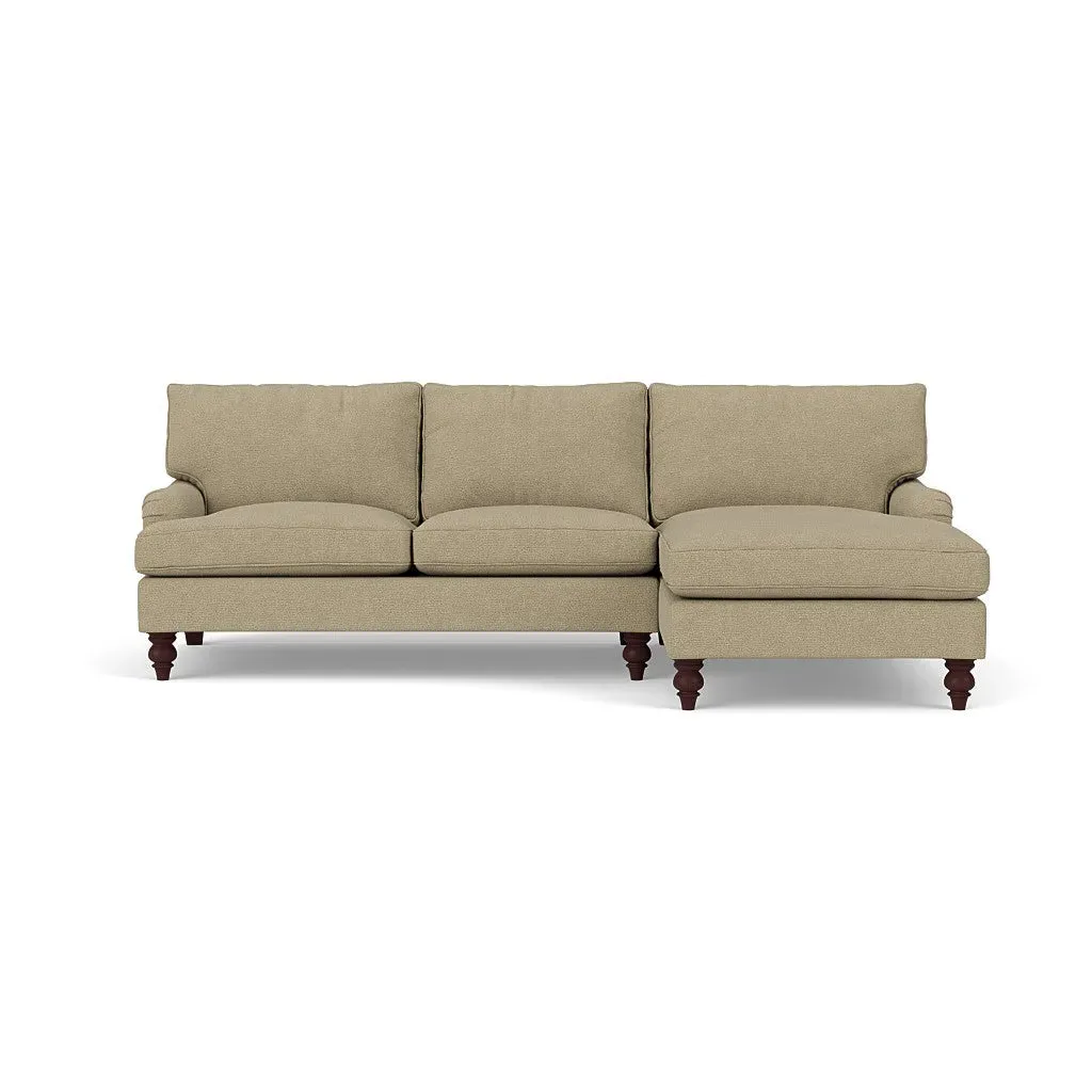 Large Left Hand Chaise Sofa - Green, House Weave