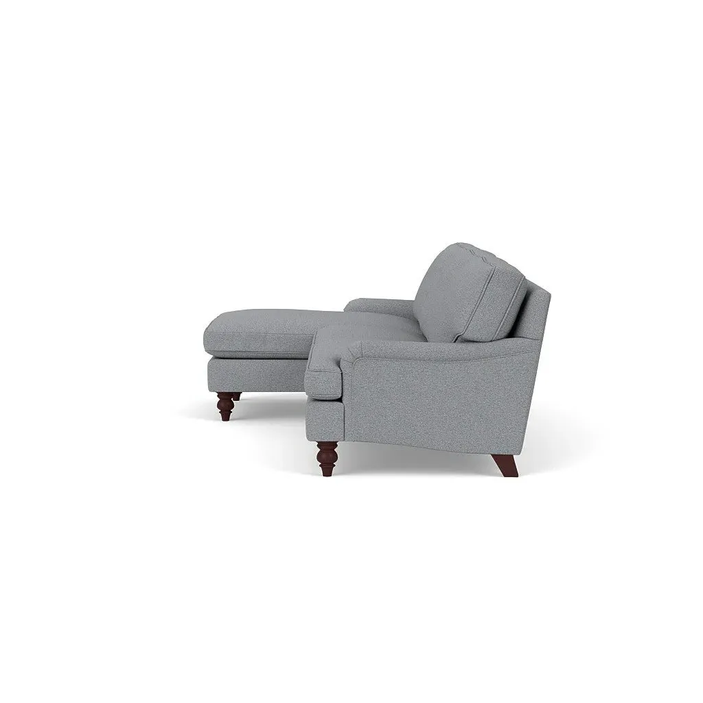 Large Right Hand Chaise - Blue Marl, House Weave