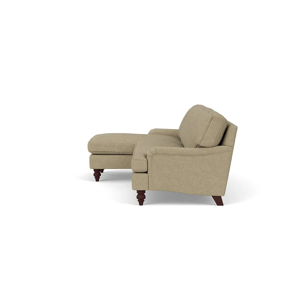 Large Right Hand Chaise - Green, House Weave