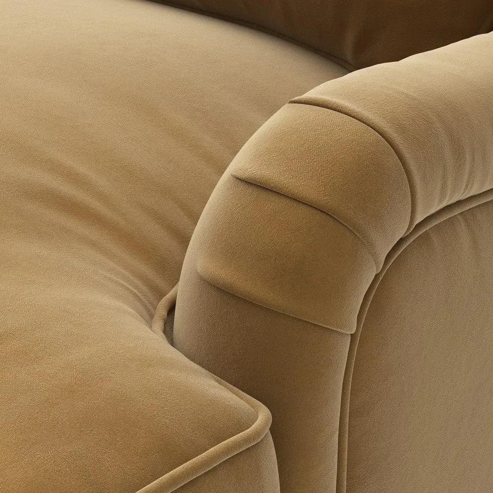 Large Right Hand Chaise - Mustard, Matt Velvet