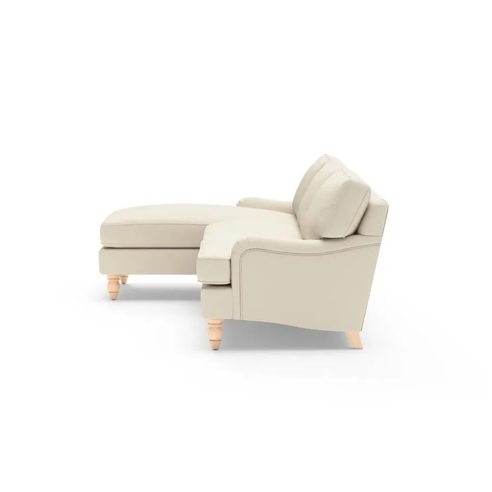 Large Right Hand Chaise Sofa - Cream, House Weave