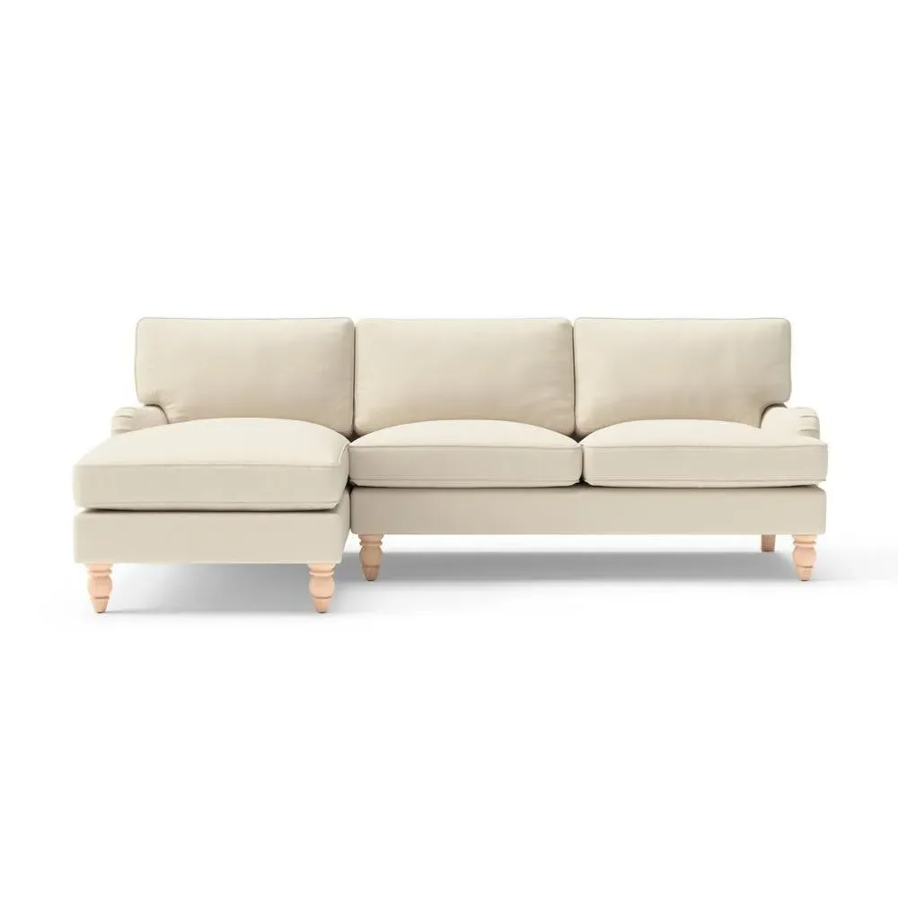 Large Right Hand Chaise Sofa - Cream, House Weave image