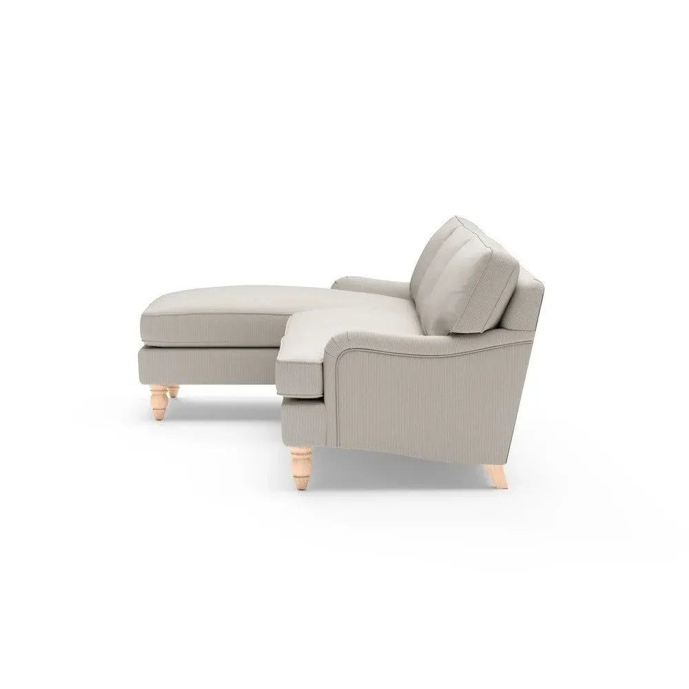 Large Right Hand Chaise Sofa - Natural, Broadway Stripe