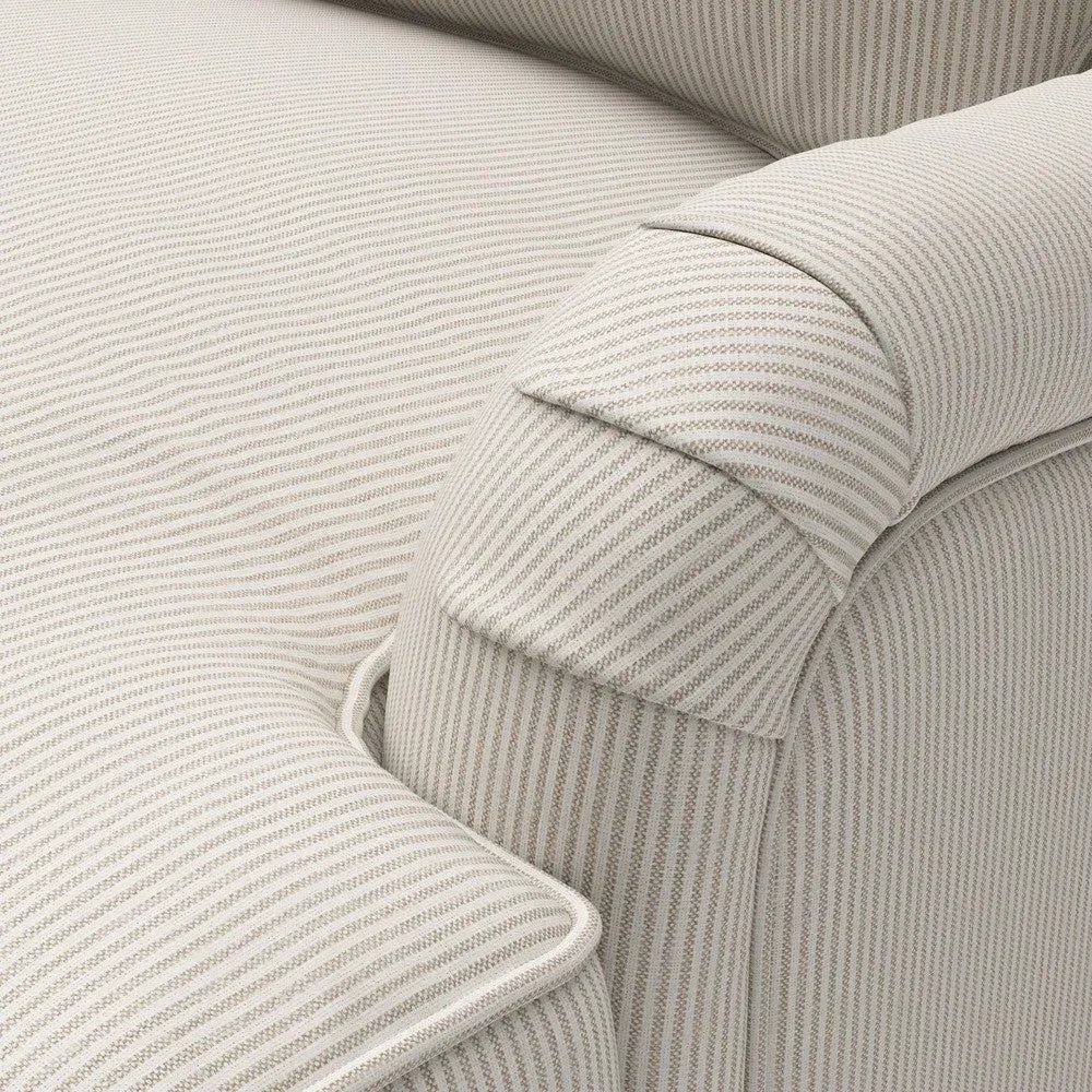 Large Right Hand Chaise Sofa - Natural, Broadway Stripe