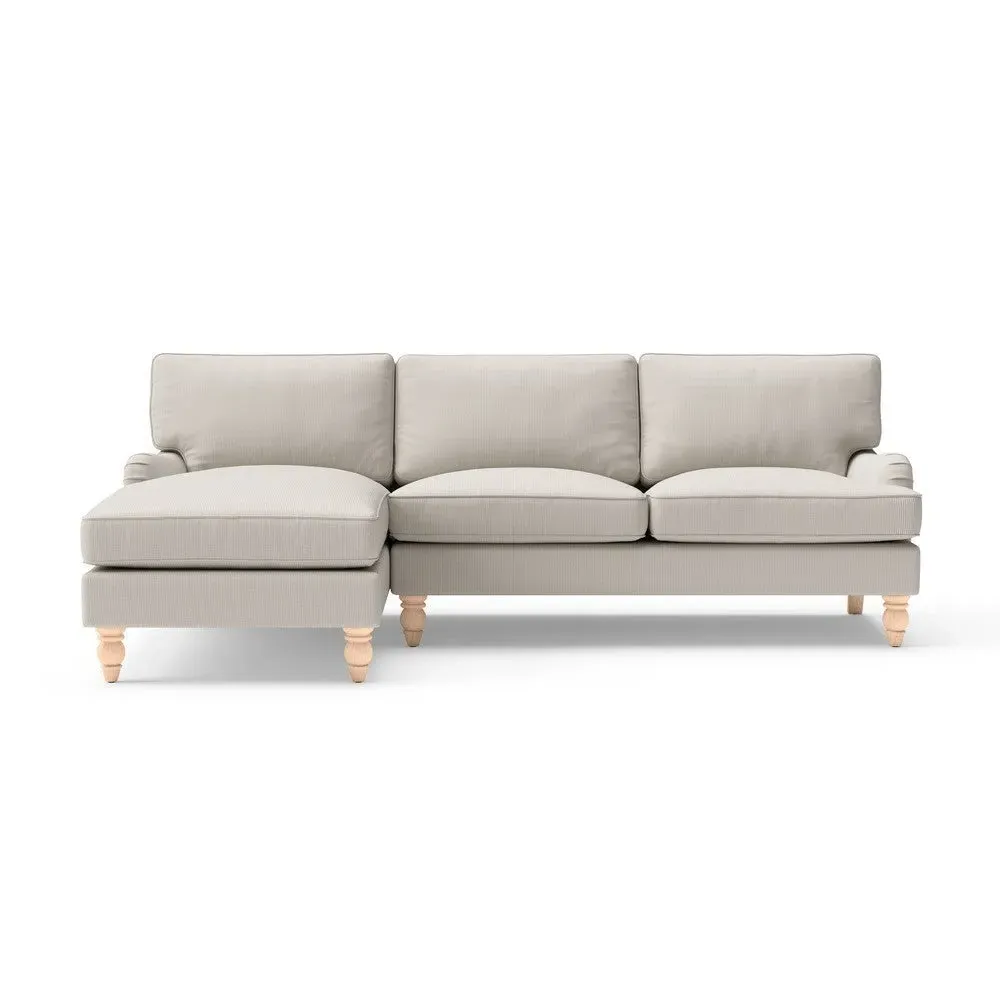 Large Right Hand Chaise Sofa - Natural, Broadway Stripe