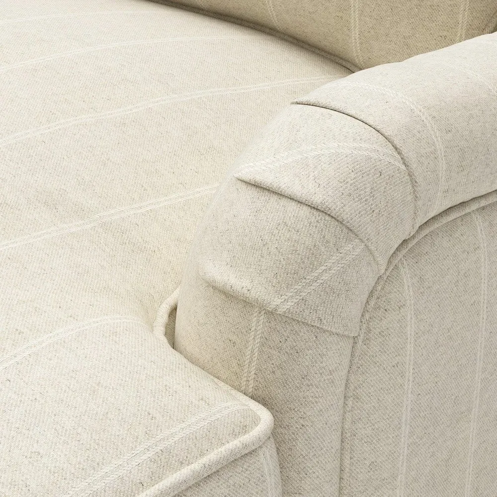 Large Right Hand Chaise Sofa - Natural, Compton Stripe
