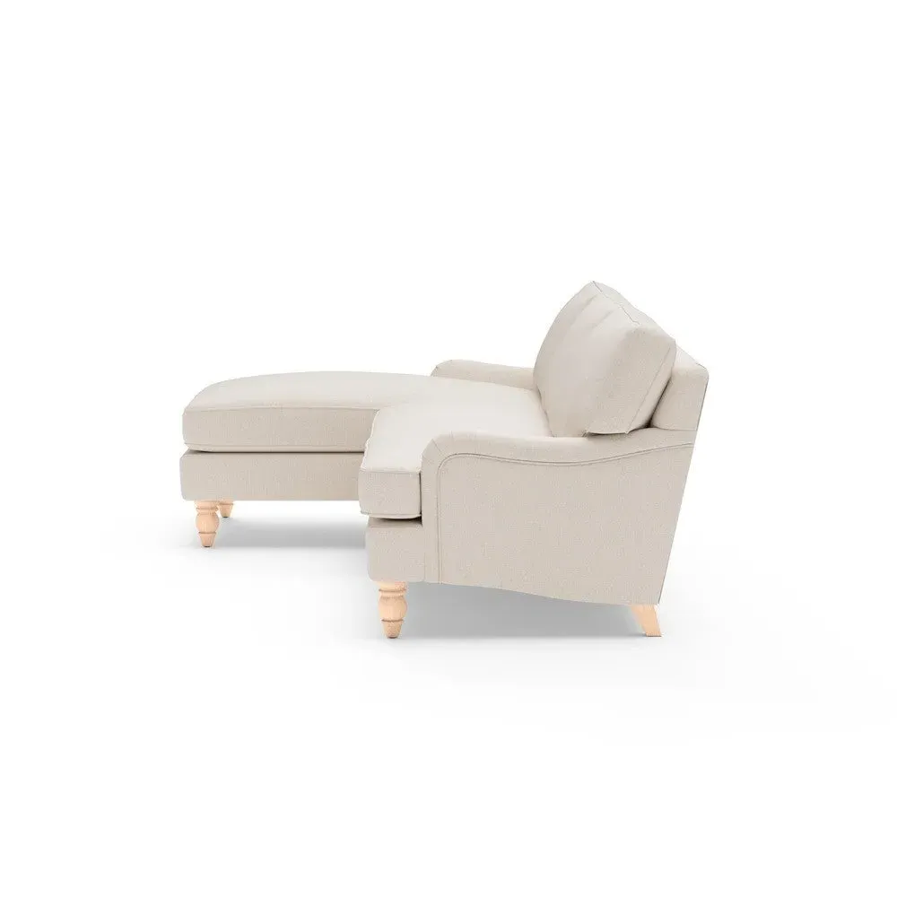 Large Right Hand Chaise Sofa - Natural, Rustic Weave