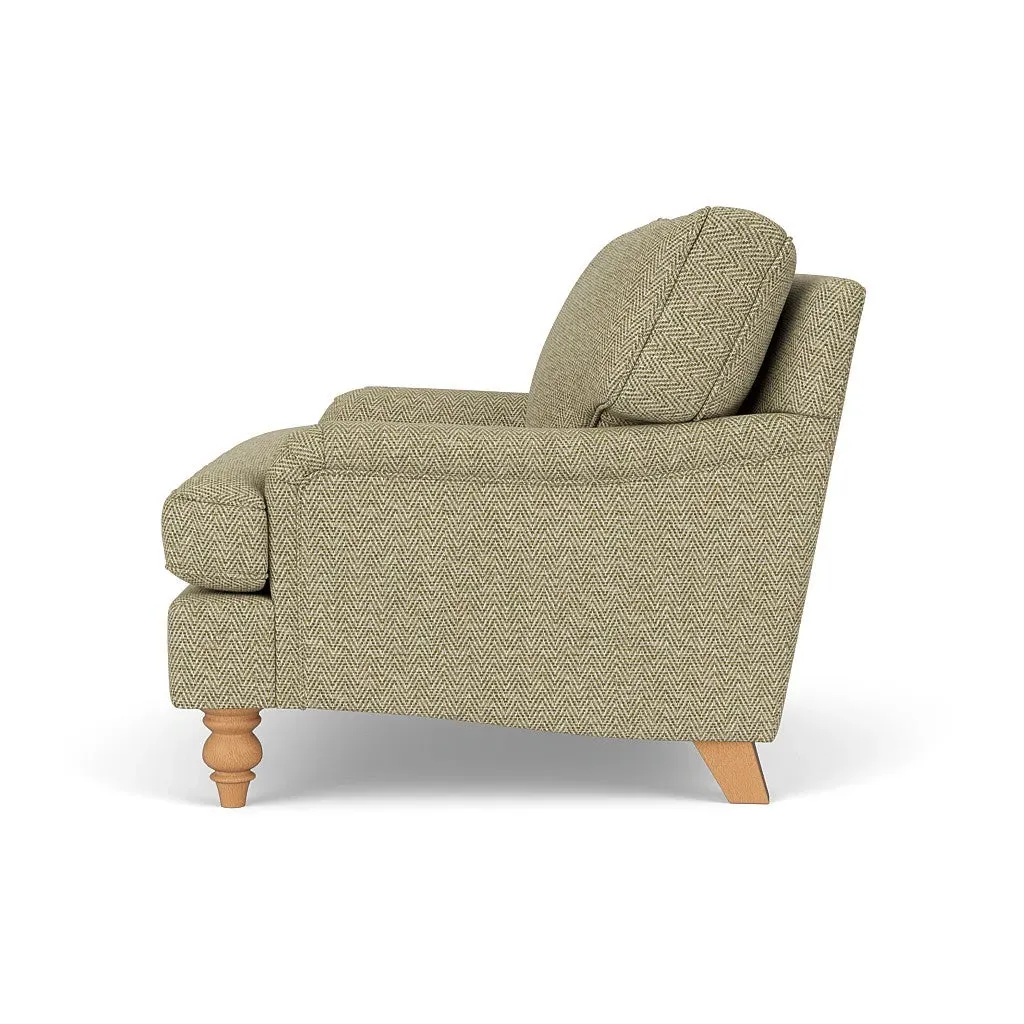 Love Seat - Apple, Herringbone Weave