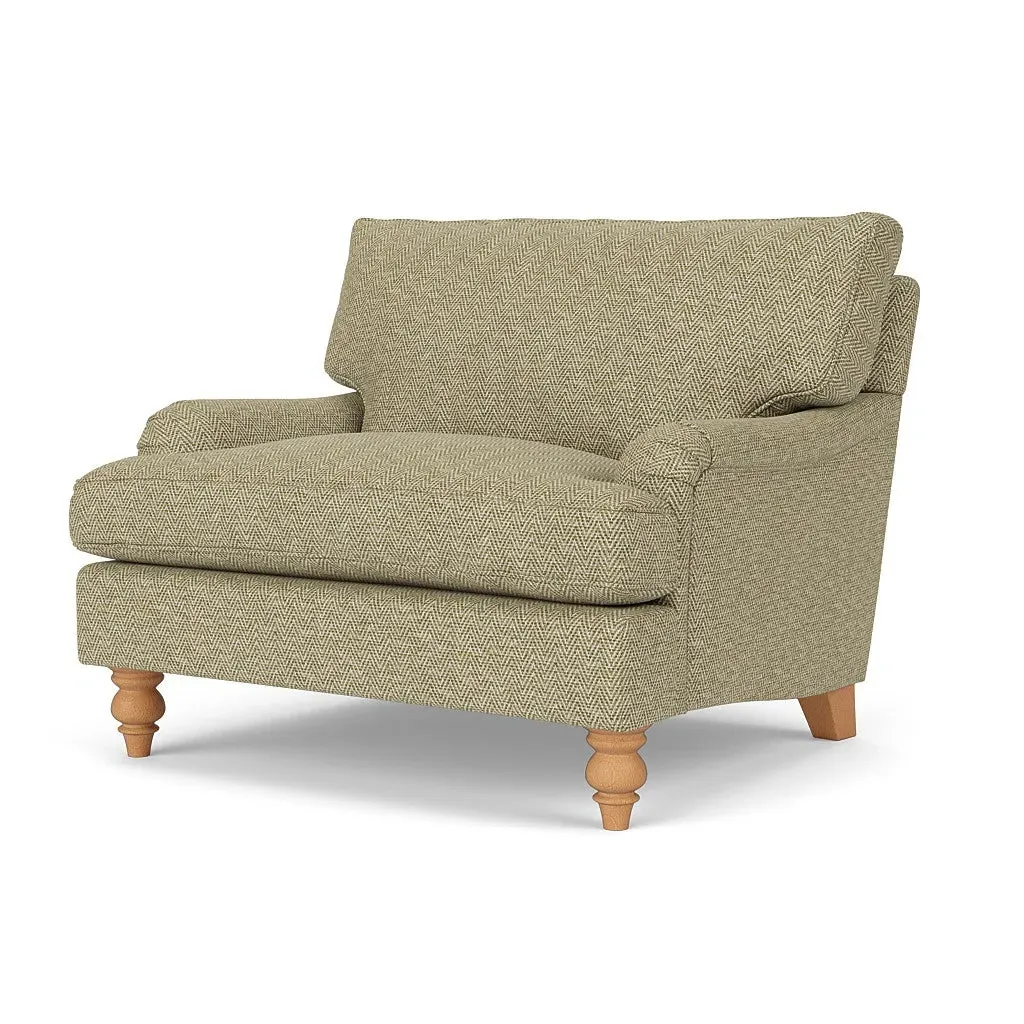 Love Seat - Apple, Herringbone Weave